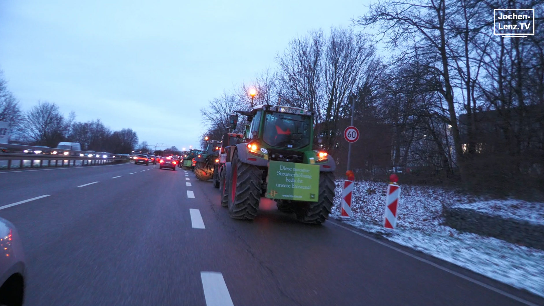 Baden-W&uuml;rttemberg 08.01.2024 - Bauerndemo an der Autobahn